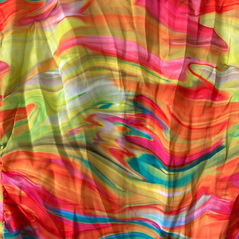 NWT Alden Adair - Psychedelic Colorful Sleeveless Silk Maxi Dress - Picture 3 of 6
